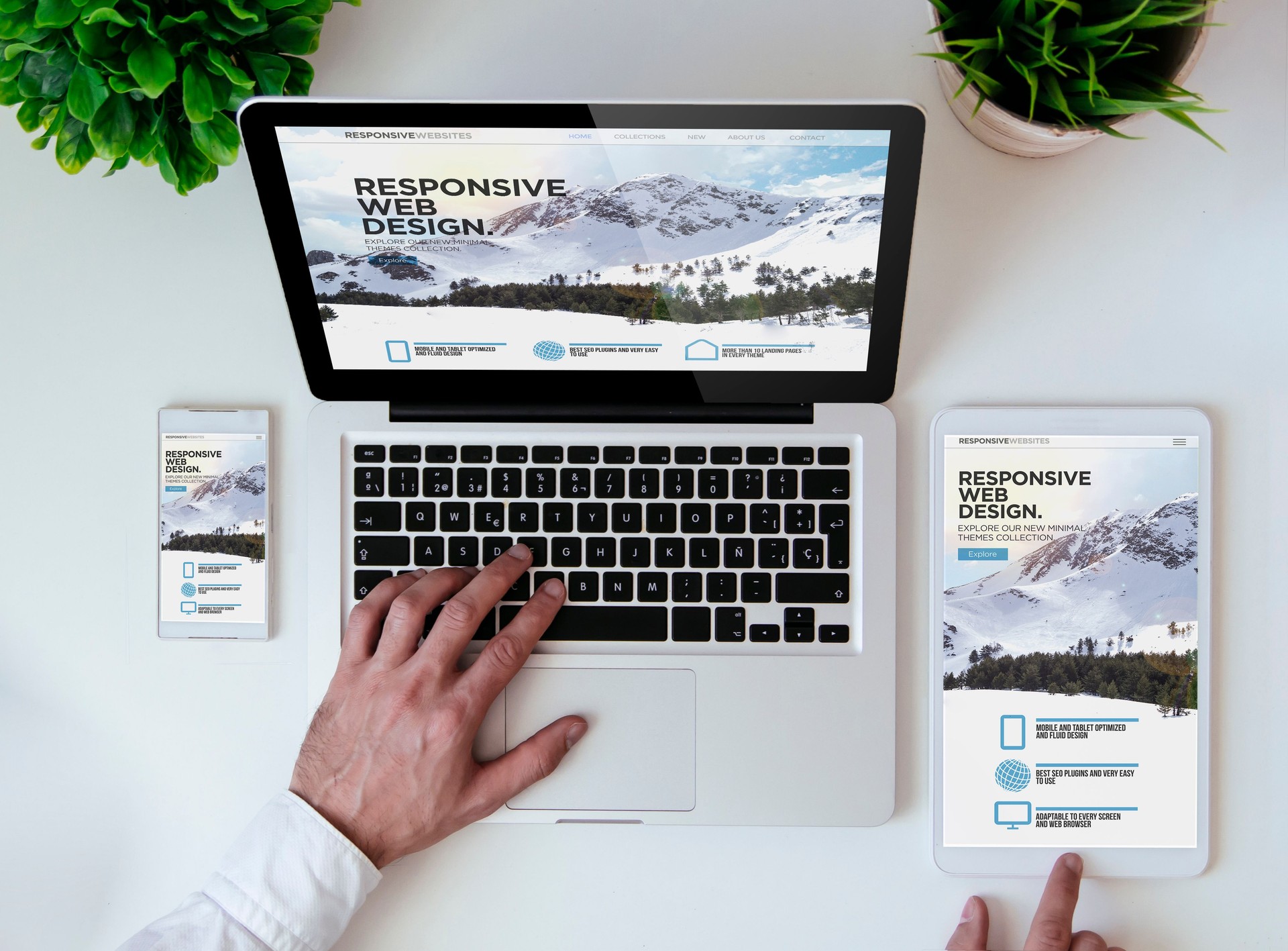 office tabletop cool responsive design website